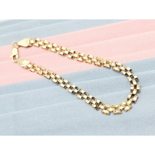 10K Yellow Gold Rolex Style Link Bracelet