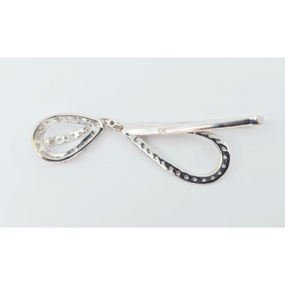 10K White Gold Drop Dangle Motion Diamond Charm Pendant