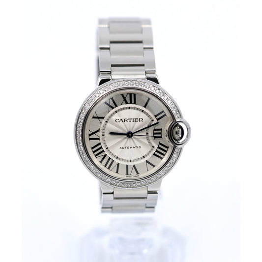 Cartier Ballon Bleu WSBB0048 36mm Automatic Custom Diamond Bezel Watch