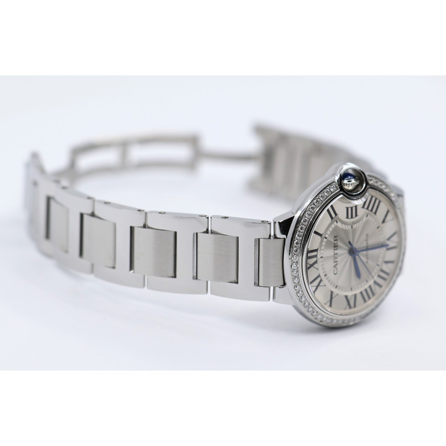 Cartier Ballon Bleu WSBB0048 36mm Automatic Custom Diamond Bezel Watch