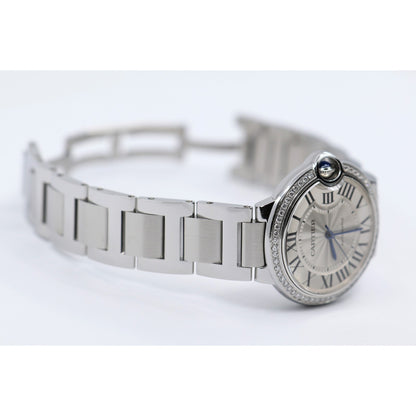 Cartier Ballon Bleu WSBB0048 36mm Automatic Custom Diamond Bezel Watch