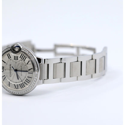 Cartier Ballon Bleu WSBB0048 36mm Automatic Custom Diamond Bezel Watch