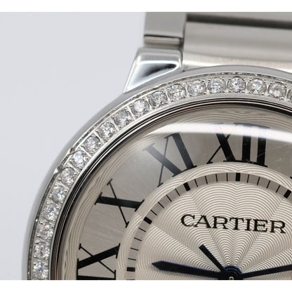 Cartier Ballon Bleu WSBB0048 36mm Automatic Custom Diamond Bezel Watch
