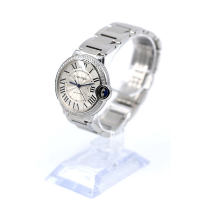 Cartier Ballon Bleu WSBB0048 36mm Automatic Custom Diamond Bezel Watch