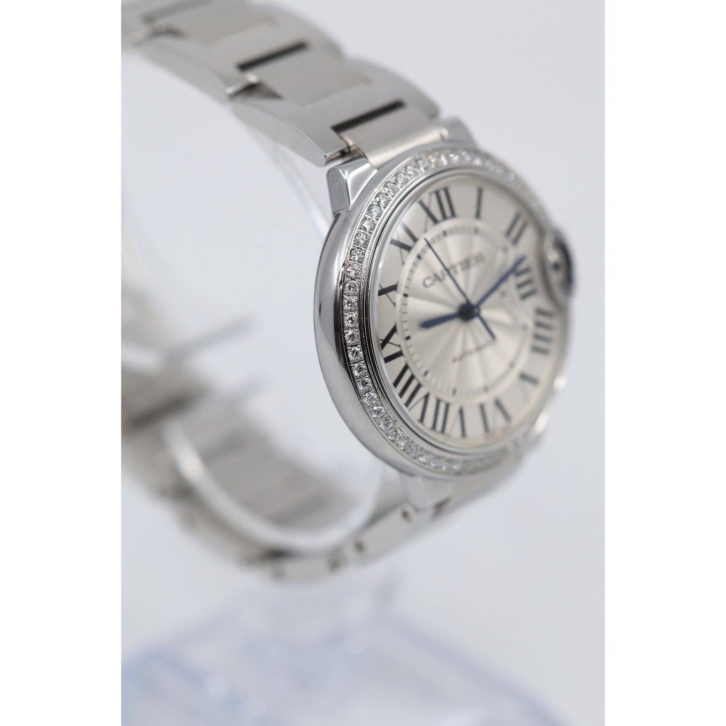 Cartier Ballon Bleu WSBB0048 36mm Automatic Custom Diamond Bezel Watch