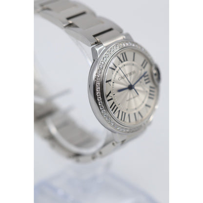 Cartier Ballon Bleu WSBB0048 36mm Automatic Custom Diamond Bezel Watch