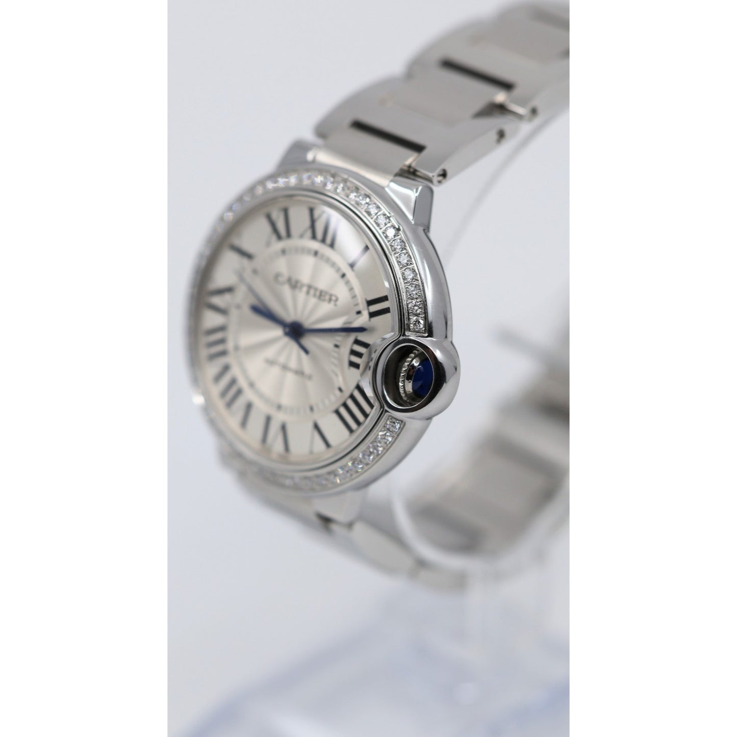Cartier Ballon Bleu WSBB0048 36mm Automatic Custom Diamond Bezel Watch