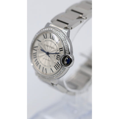 Cartier Ballon Bleu WSBB0048 36mm Automatic Custom Diamond Bezel Watch