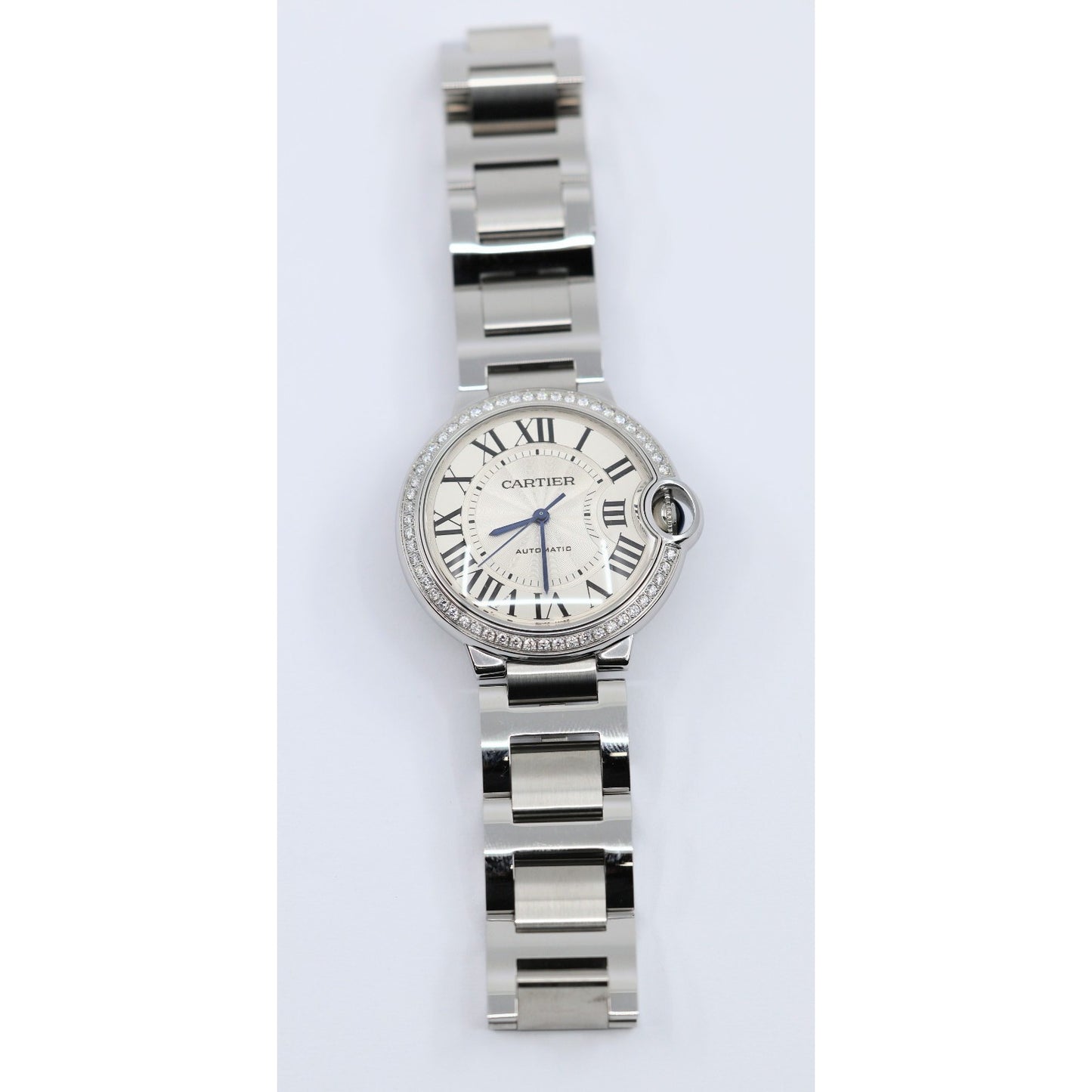 Cartier Ballon Bleu WSBB0048 36mm Automatic Custom Diamond Bezel Watch