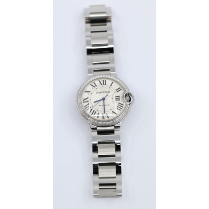 Cartier Ballon Bleu WSBB0048 36mm Automatic Custom Diamond Bezel Watch