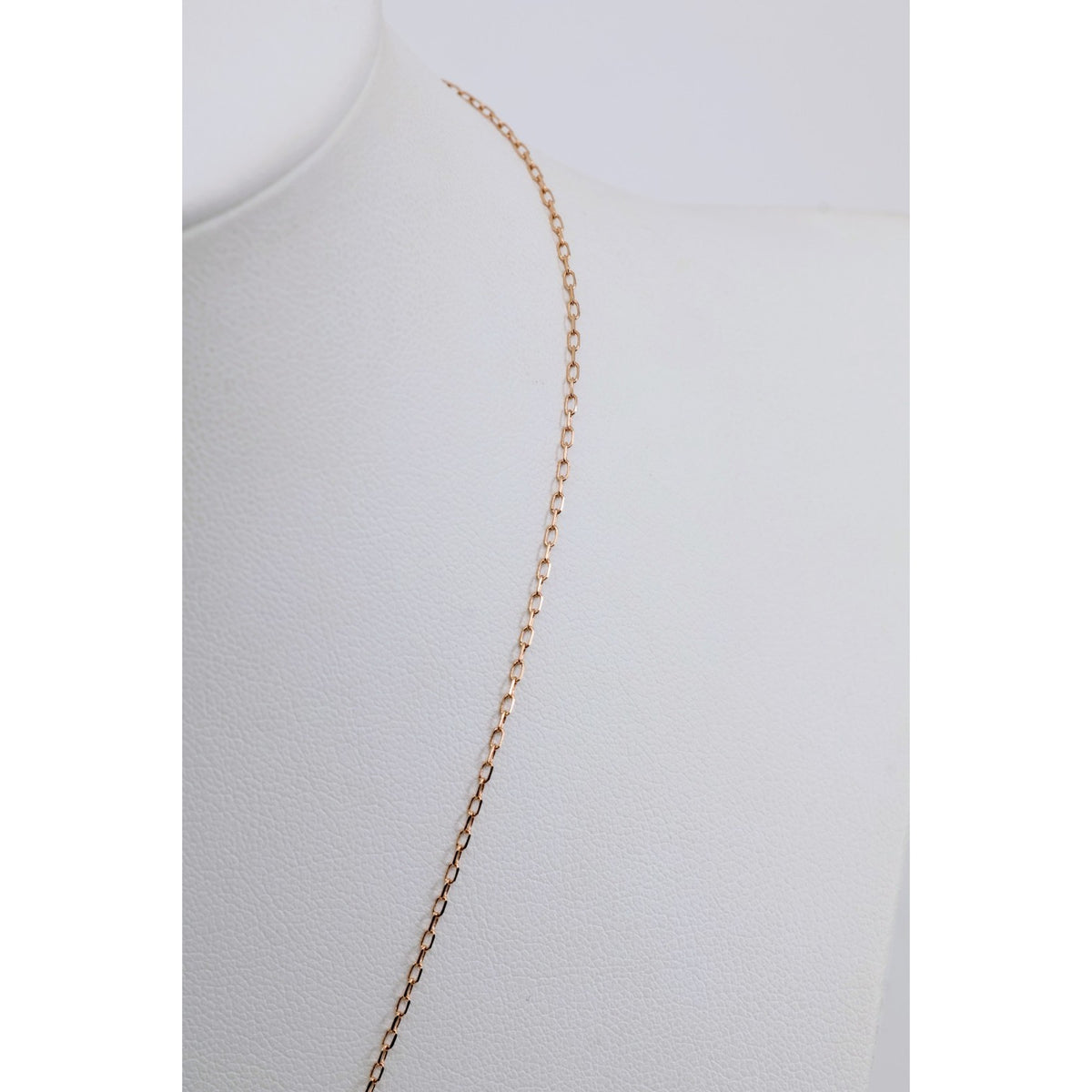 Thin 18K Rose Gold Quatrefoil Clover Double Ball Drop Lariat Pendant Necklace