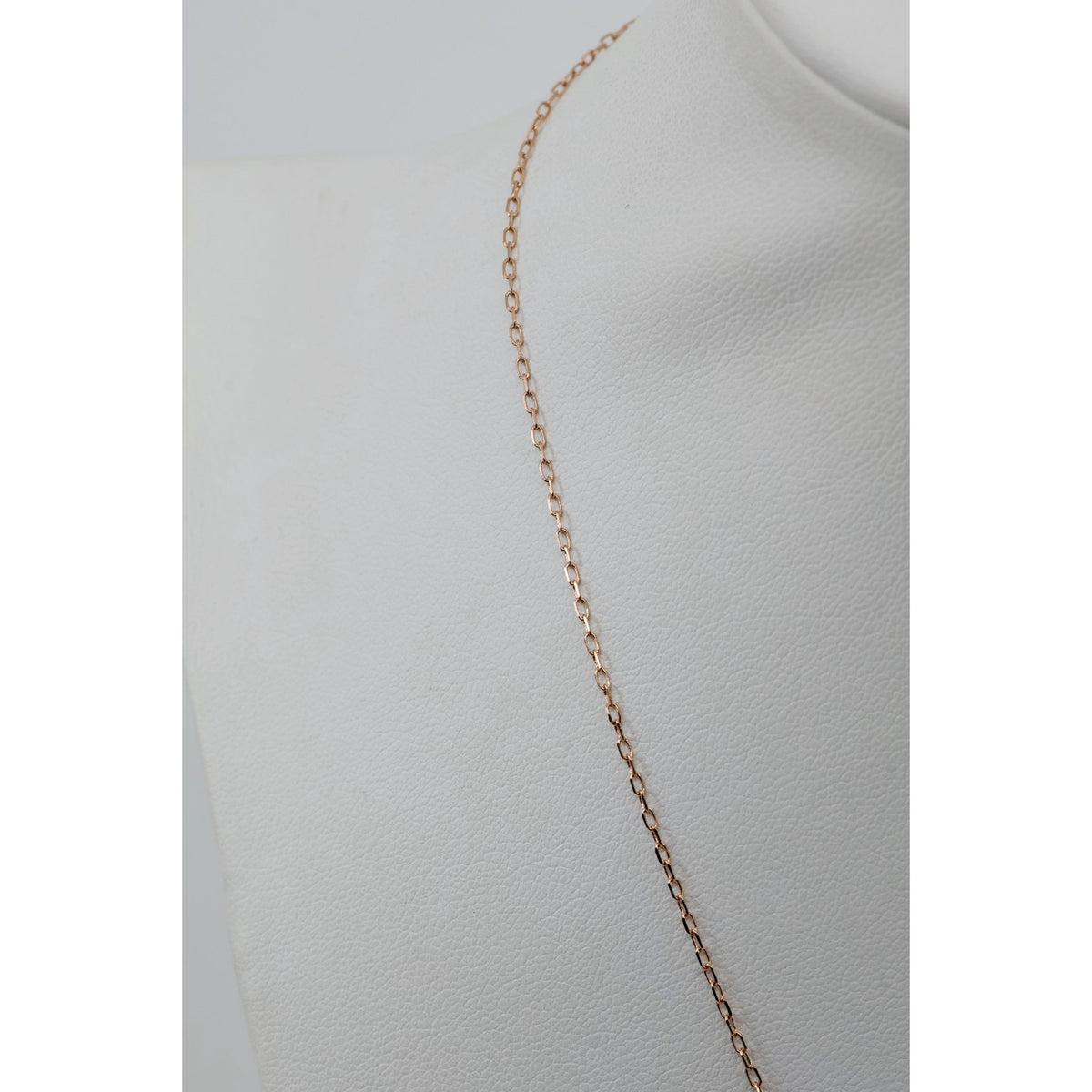 Thin 18K Rose Gold Quatrefoil Clover Double Ball Drop Lariat Pendant Necklace