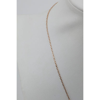 Thin 18K Rose Gold Quatrefoil Clover Double Ball Drop Lariat Pendant Necklace