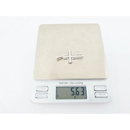 14K White Gold Diamond Cross Pendant Charm