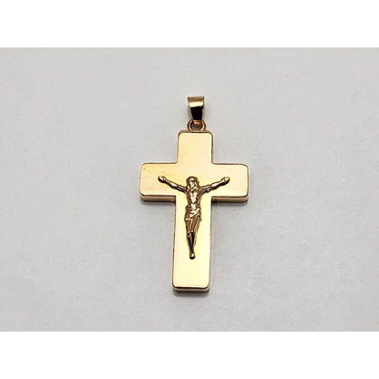 21K Yellow Gold Polished Jesus on Cross Charm Pendant