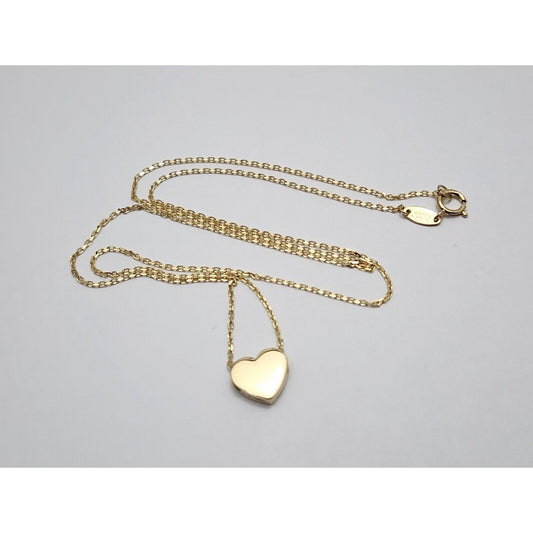 14K Yellow Gold Heart Link Chain Necklace