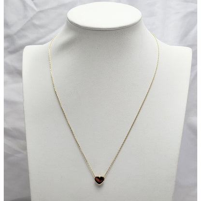 14K Yellow Gold Heart Link Chain Necklace