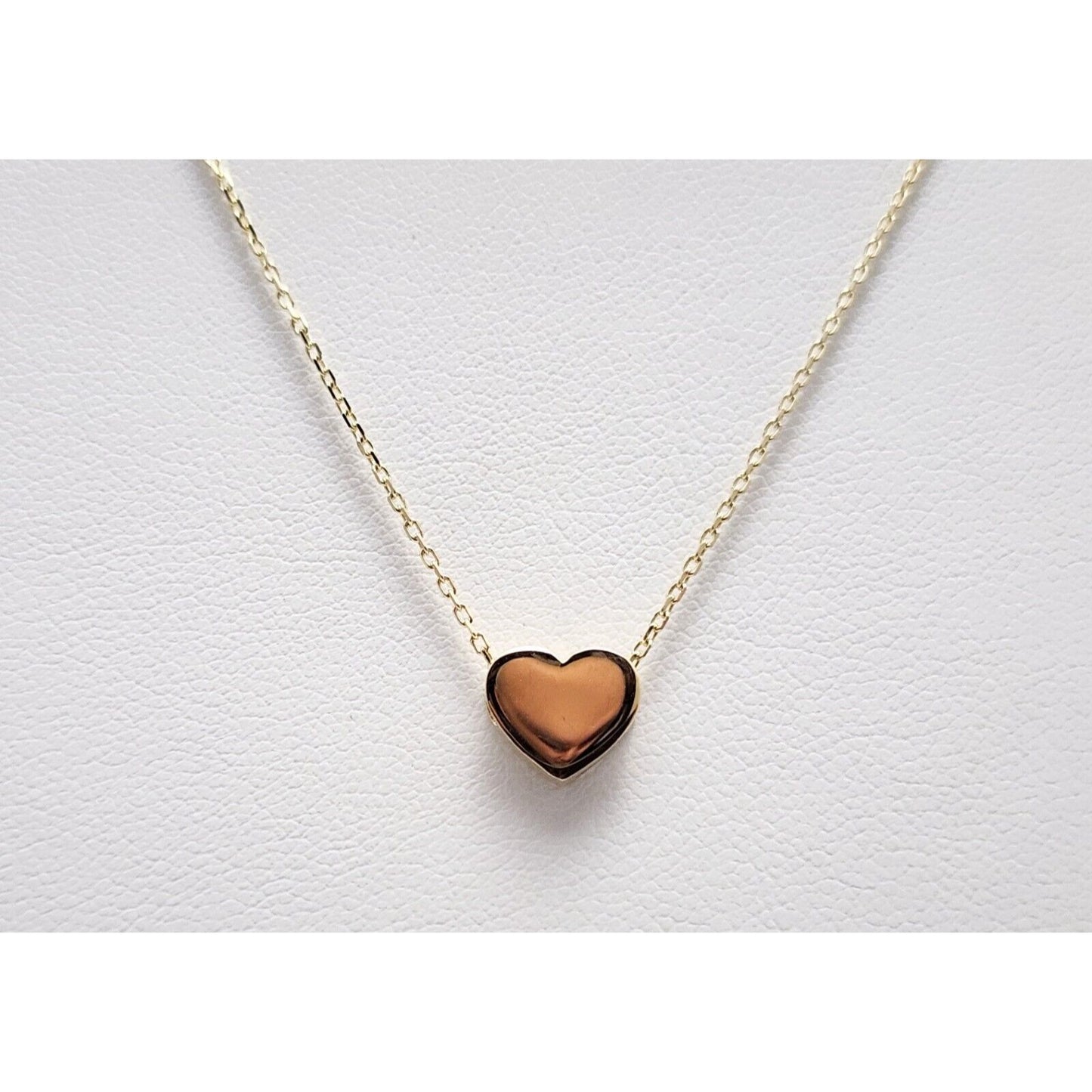 14K Yellow Gold Heart Link Chain Necklace