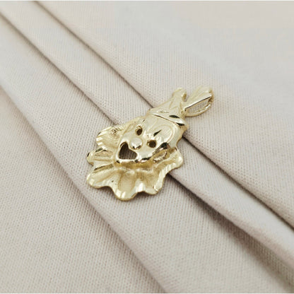 14K Yellow Gold Laughing Clown Dangle Charm Pendant