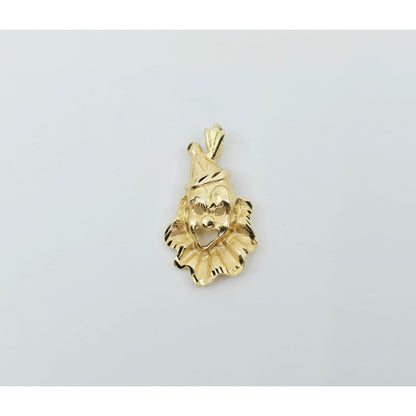 14K Yellow Gold Laughing Clown Dangle Charm Pendant