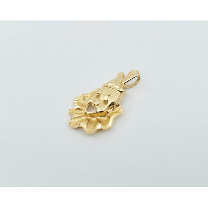 14K Yellow Gold Laughing Clown Dangle Charm Pendant