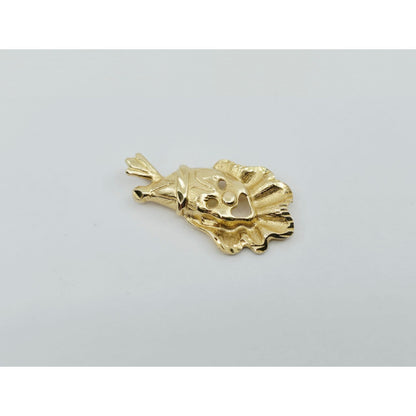 14K Yellow Gold Laughing Clown Dangle Charm Pendant