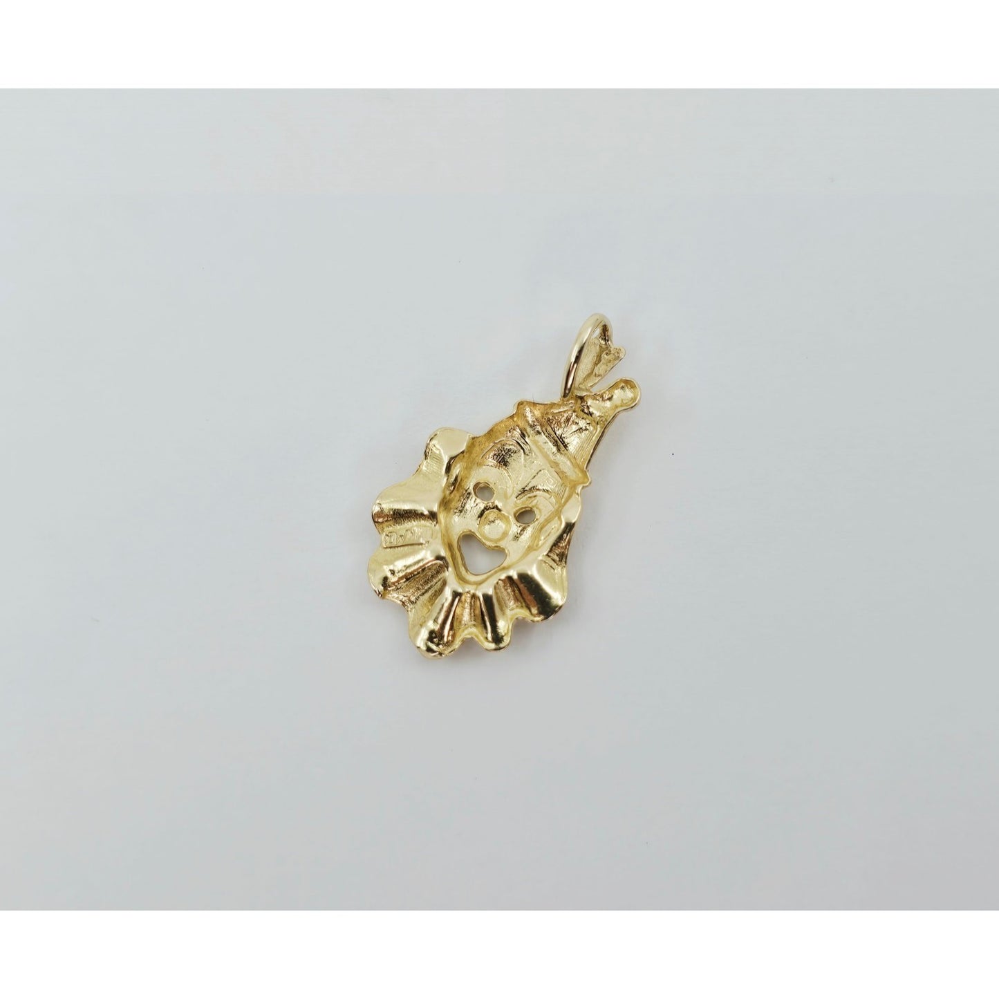 14K Yellow Gold Laughing Clown Dangle Charm Pendant