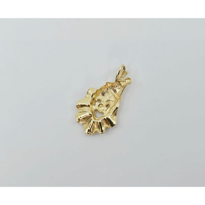 14K Yellow Gold Laughing Clown Dangle Charm Pendant
