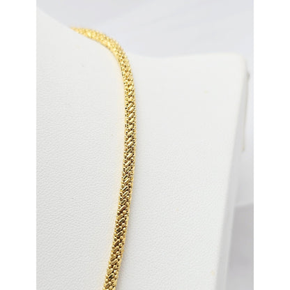 18K Yellow Gold Mesh Weave Snake Chain Necklace