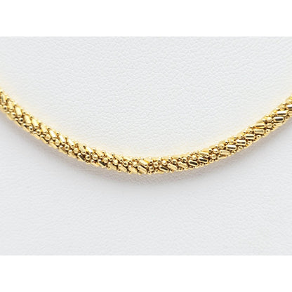 18K Yellow Gold Mesh Weave Snake Chain Necklace