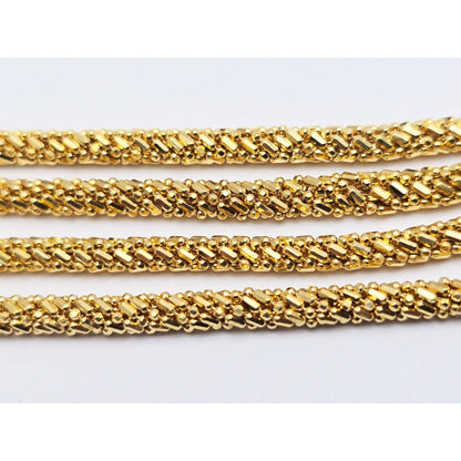 18K Yellow Gold Mesh Weave Snake Chain Necklace