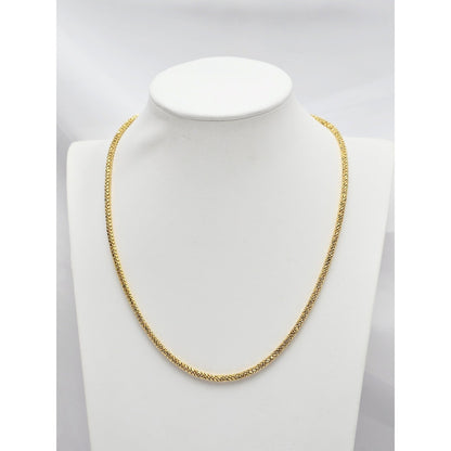 18K Yellow Gold Mesh Weave Snake Chain Necklace