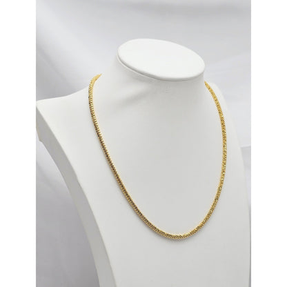 18K Yellow Gold Mesh Weave Snake Chain Necklace