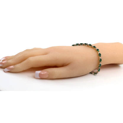 10K Yellow Gold Tourmaline Tennis Link Bracelet