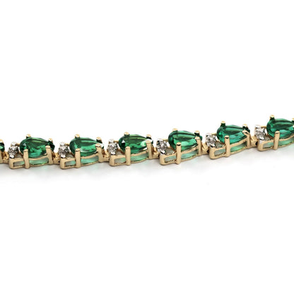 10K Yellow Gold Tourmaline Tennis Link Bracelet