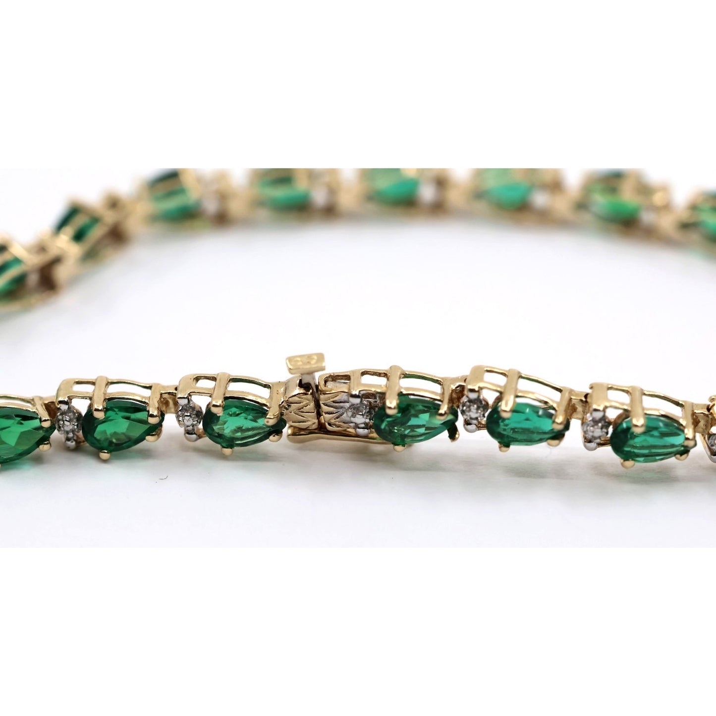 10K Yellow Gold Tourmaline Tennis Link Bracelet
