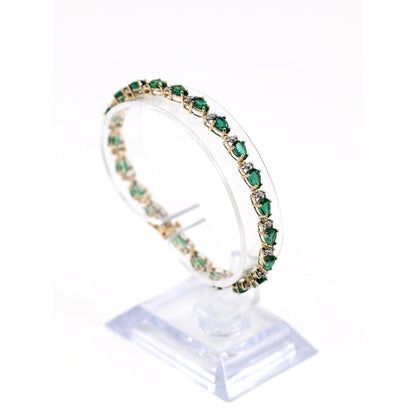 10K Yellow Gold Tourmaline Tennis Link Bracelet