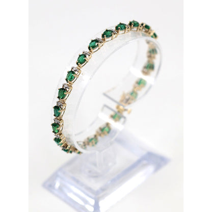 10K Yellow Gold Tourmaline Tennis Link Bracelet