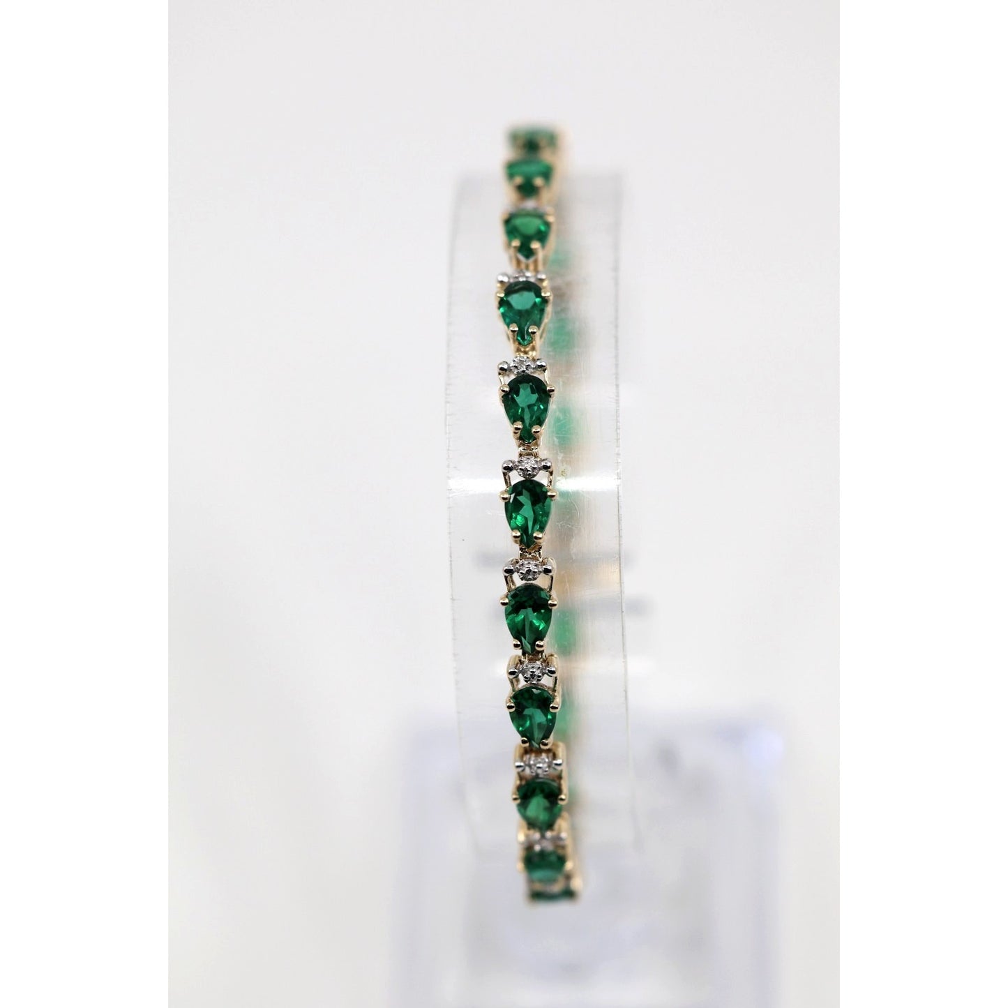 10K Yellow Gold Tourmaline Tennis Link Bracelet