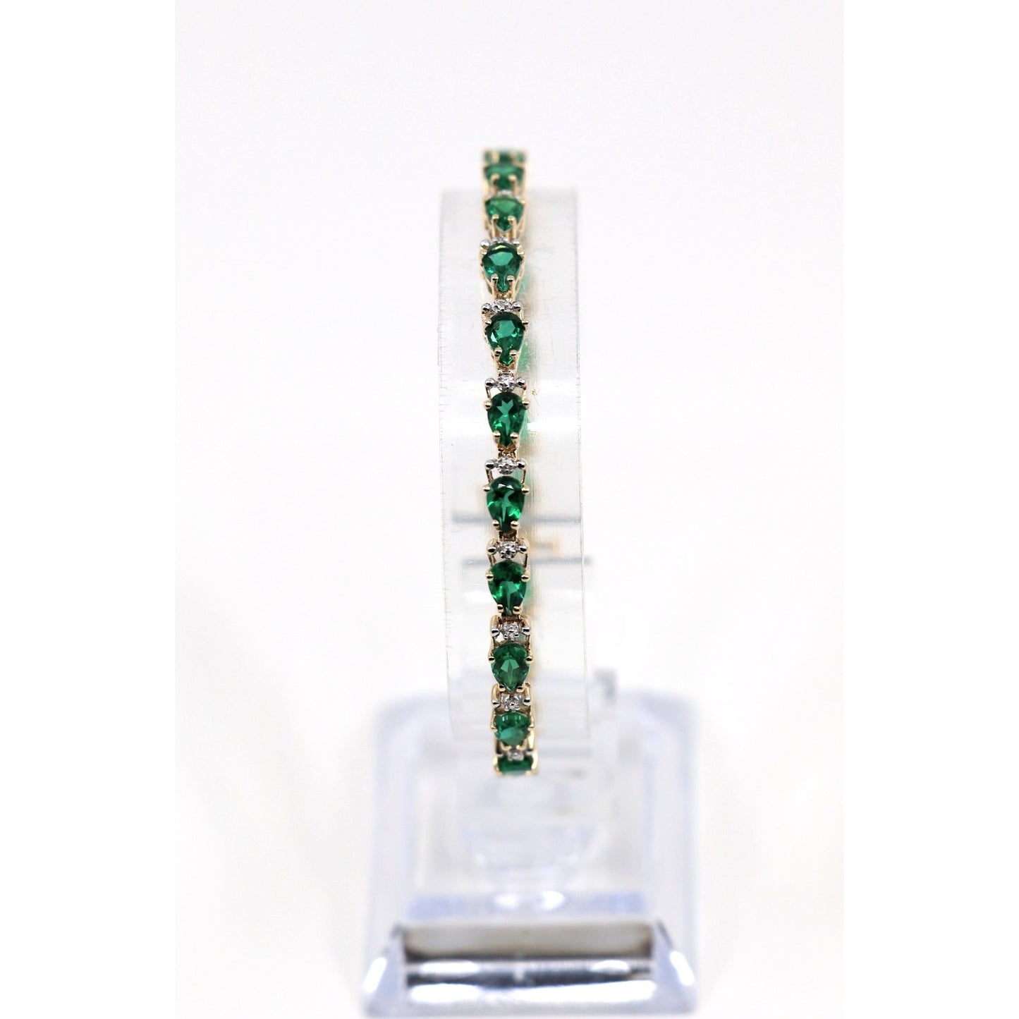 10K Yellow Gold Tourmaline Tennis Link Bracelet