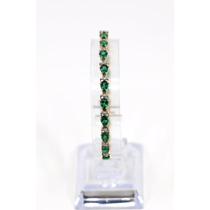 10K Yellow Gold Tourmaline Tennis Link Bracelet