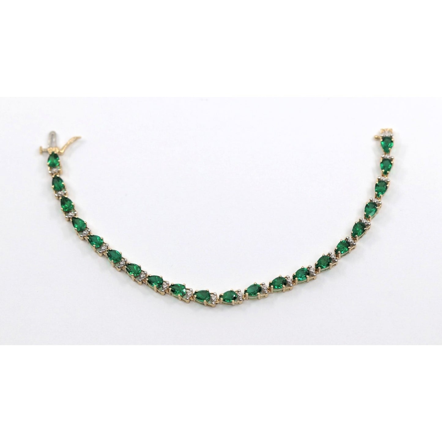 10K Yellow Gold Tourmaline Tennis Link Bracelet