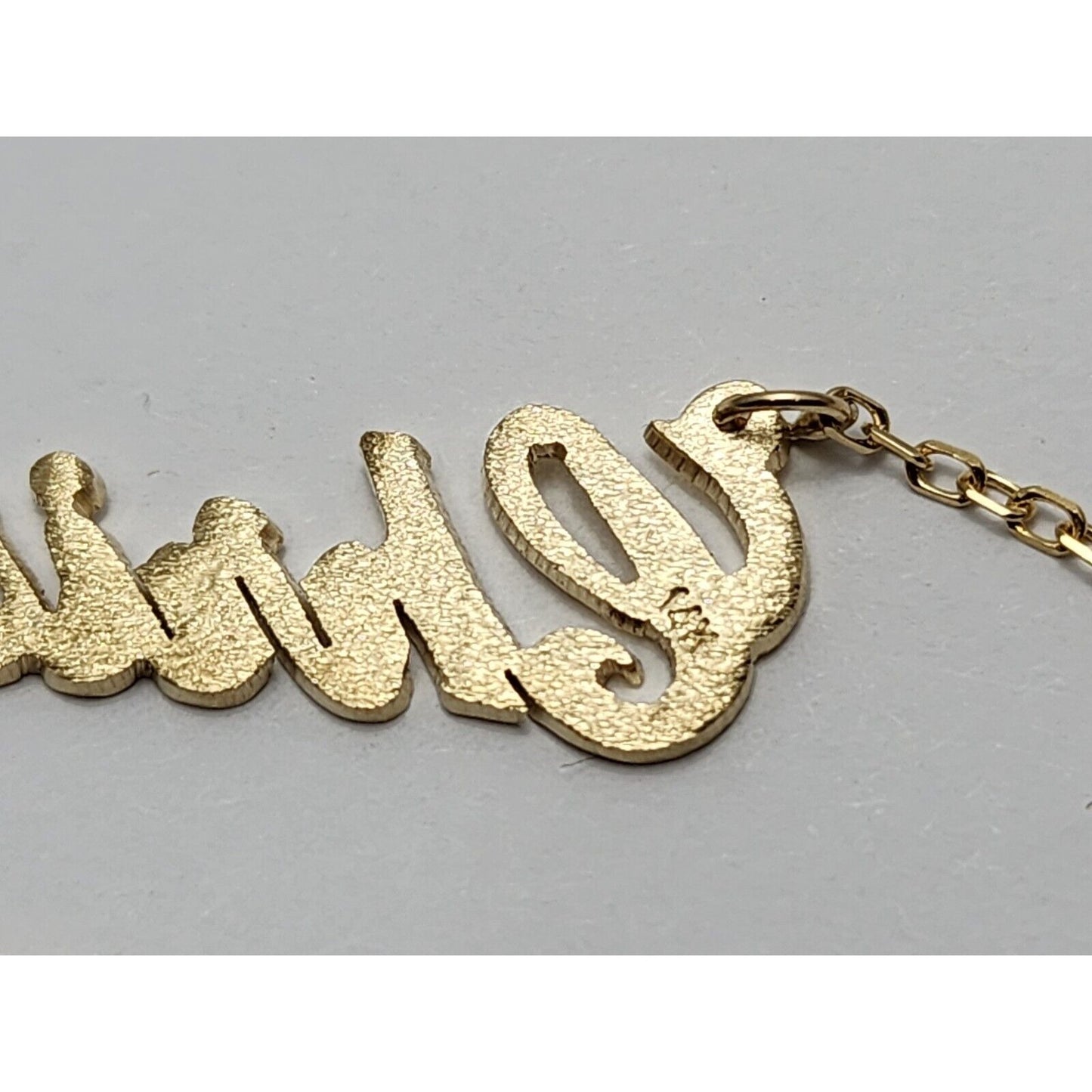 14K Yellow Gold Initial Name "Christian" Charm Pendant Cable Link Chain Necklace