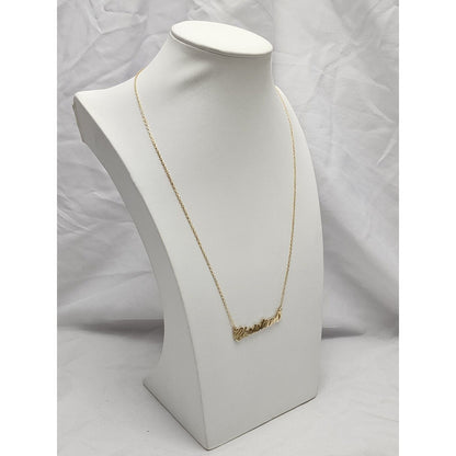 14K Yellow Gold Initial Name "Christian" Charm Pendant Cable Link Chain Necklace