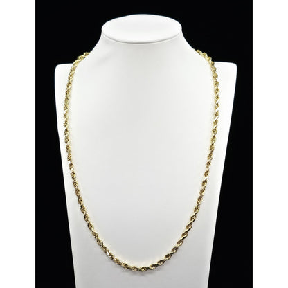 14K Yellow Gold Rope Chain Necklace