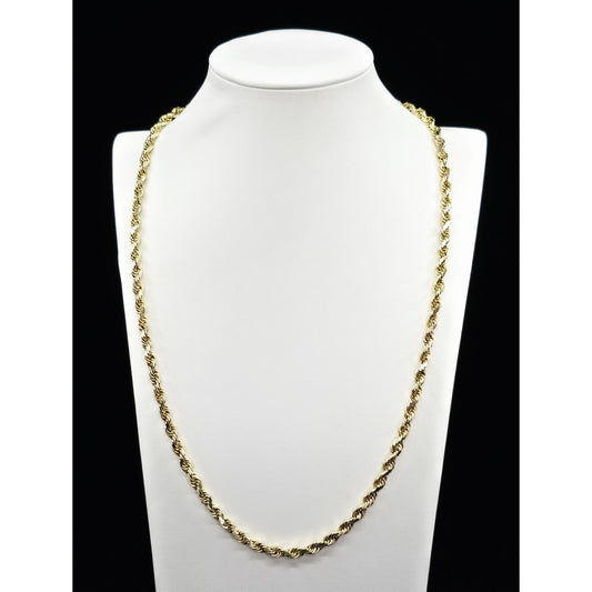 14K Yellow Gold Rope Chain Necklace