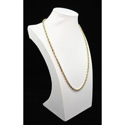 14K Yellow Gold Rope Chain Necklace