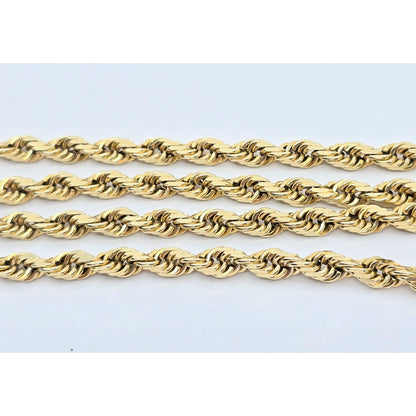 14K Yellow Gold Rope Chain Necklace