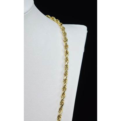 14K Yellow Gold Rope Chain Necklace