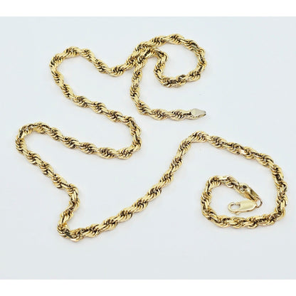14K Yellow Gold Rope Chain Necklace